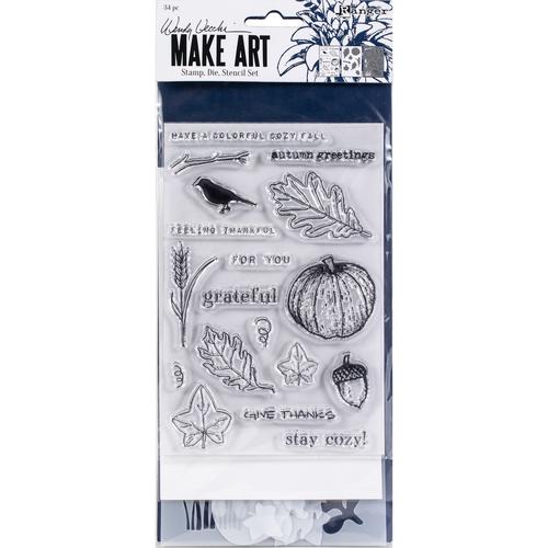 Wendy Vecchi Make Art Stamp, Die & Stencil Set Autumn Greetings